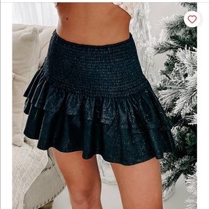 NanaMacs Small Black Glitter Mini Skirt